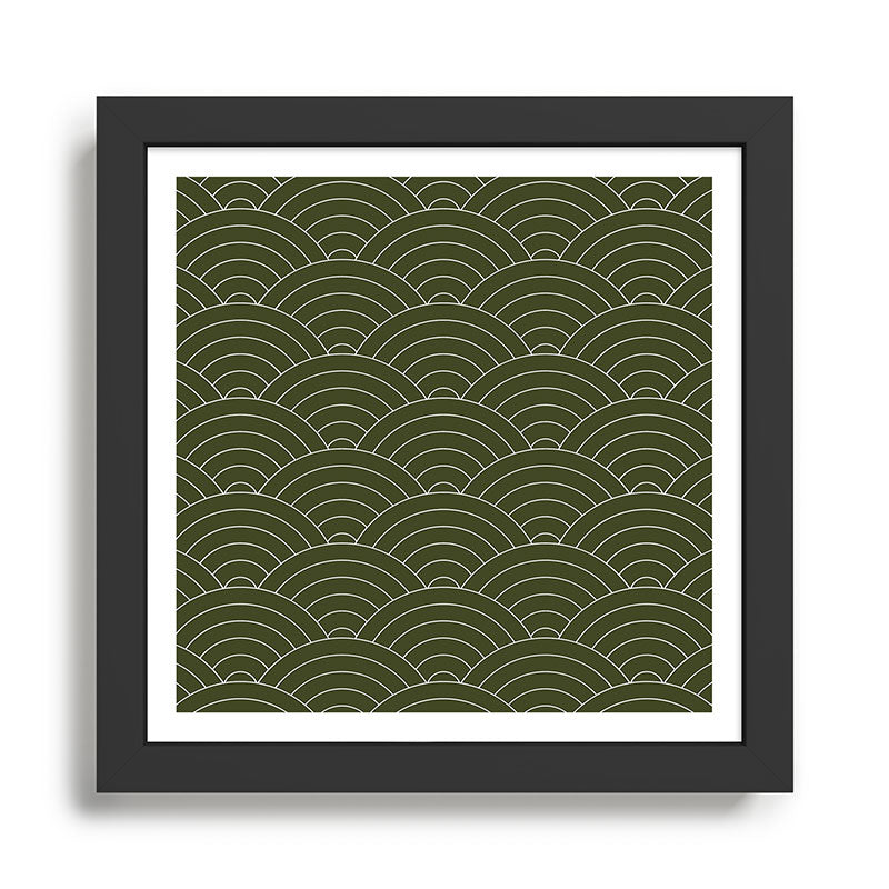 Waves (Olive) Framed Art Print Gallery Image 1