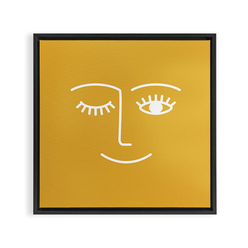 Wink (Mustard Yellow) Framed Canvas Print Gallery Image 3