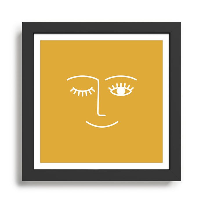 Wink (Mustard Yellow) Framed Art Print Gallery Image 1