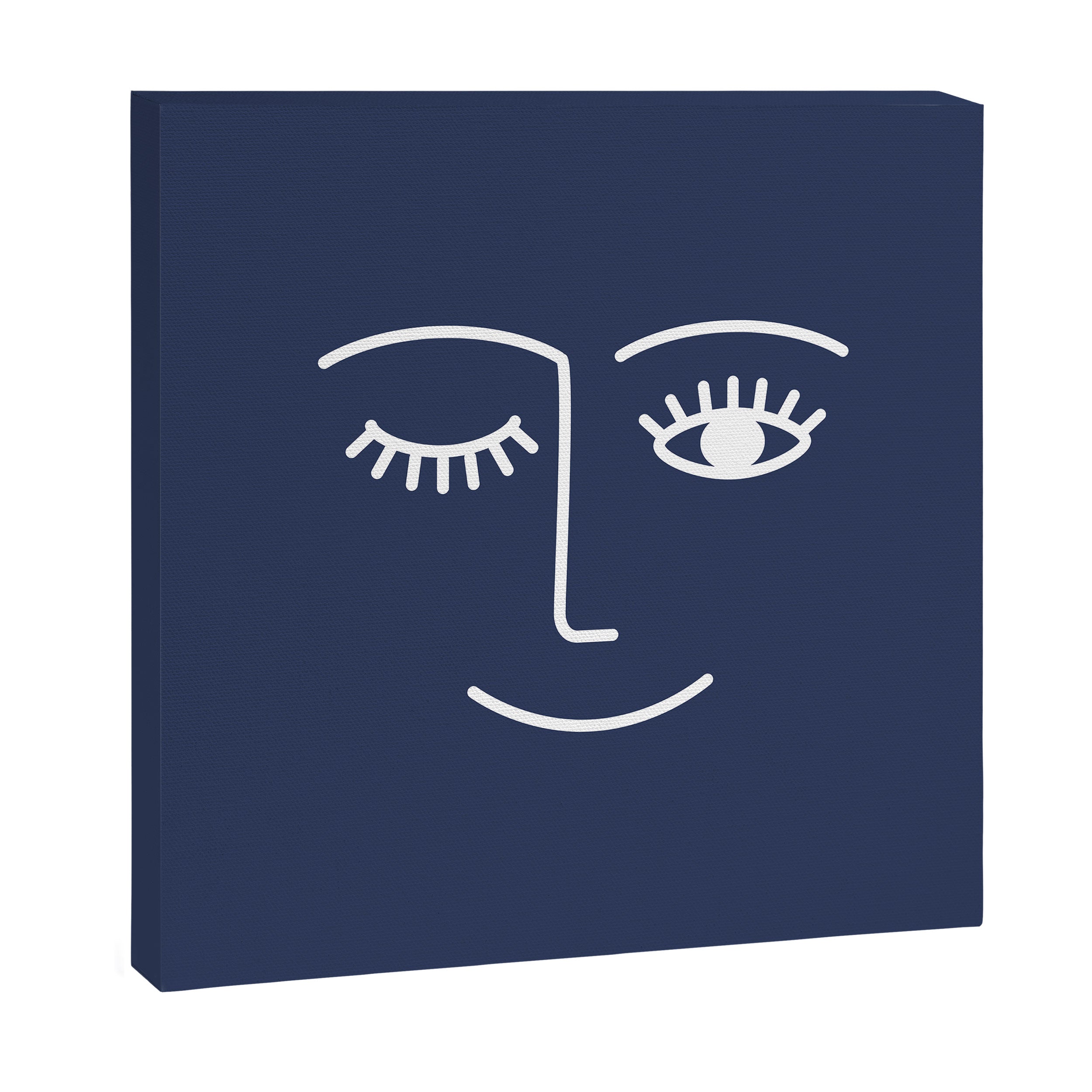 Wink (Navy) Canvas Print Gallery Image 3
