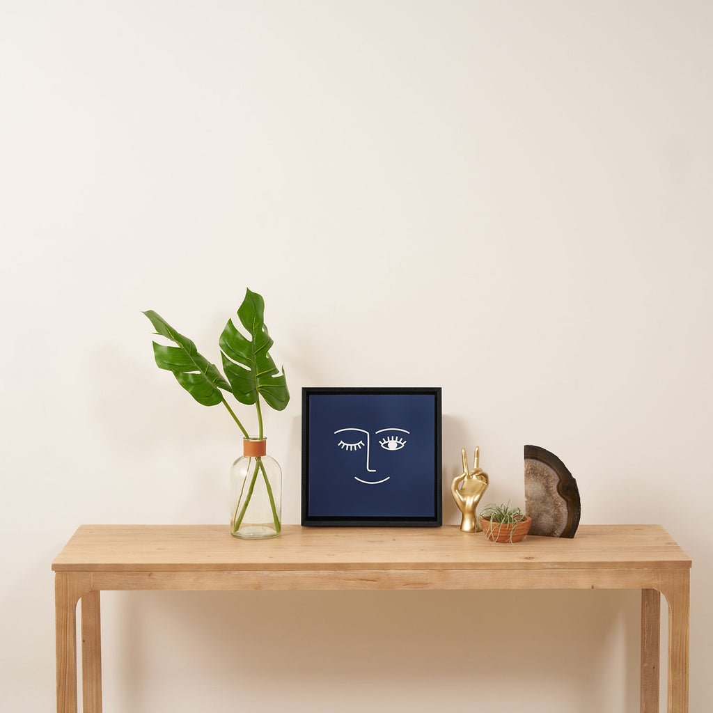 Wink (Navy) Framed Canvas Print Gallery Image 3