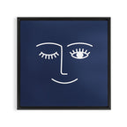 Wink (Navy) Framed Canvas Print Gallery Image 3