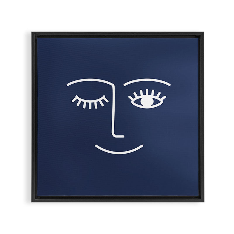 Wink (Navy) Framed Canvas Print Gallery Image 3