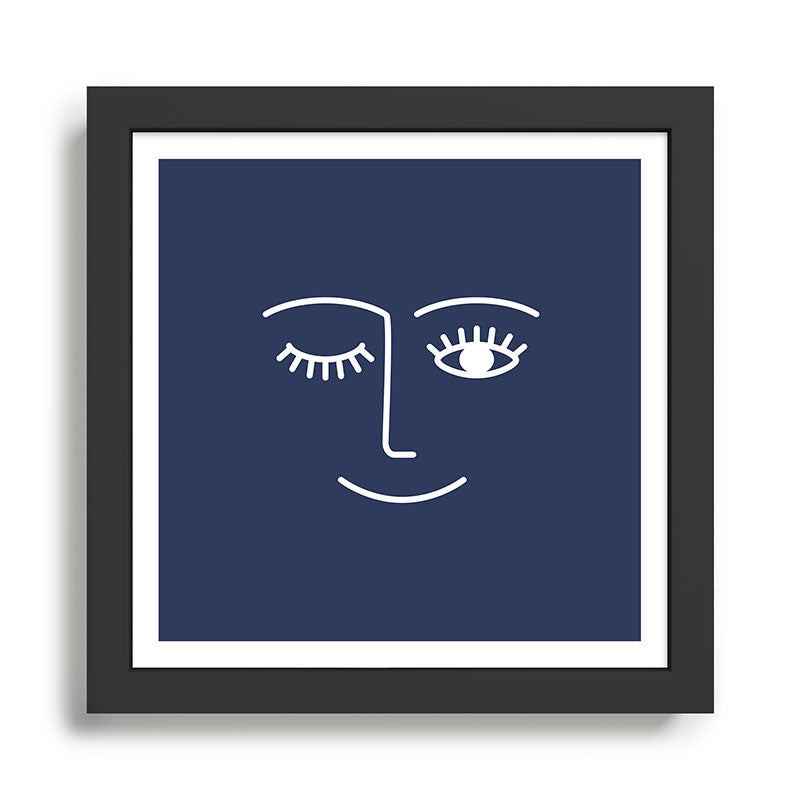 Wink (Navy) Framed Art Print Gallery Image 1