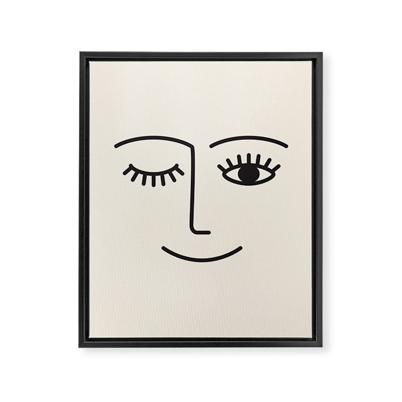 Wink (Off White) Framed Canvas Print Gallery Image 8