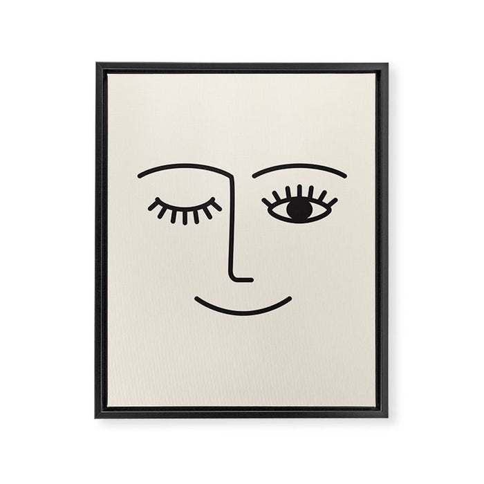 Wink (Off White) Framed Canvas Print Gallery Image 1