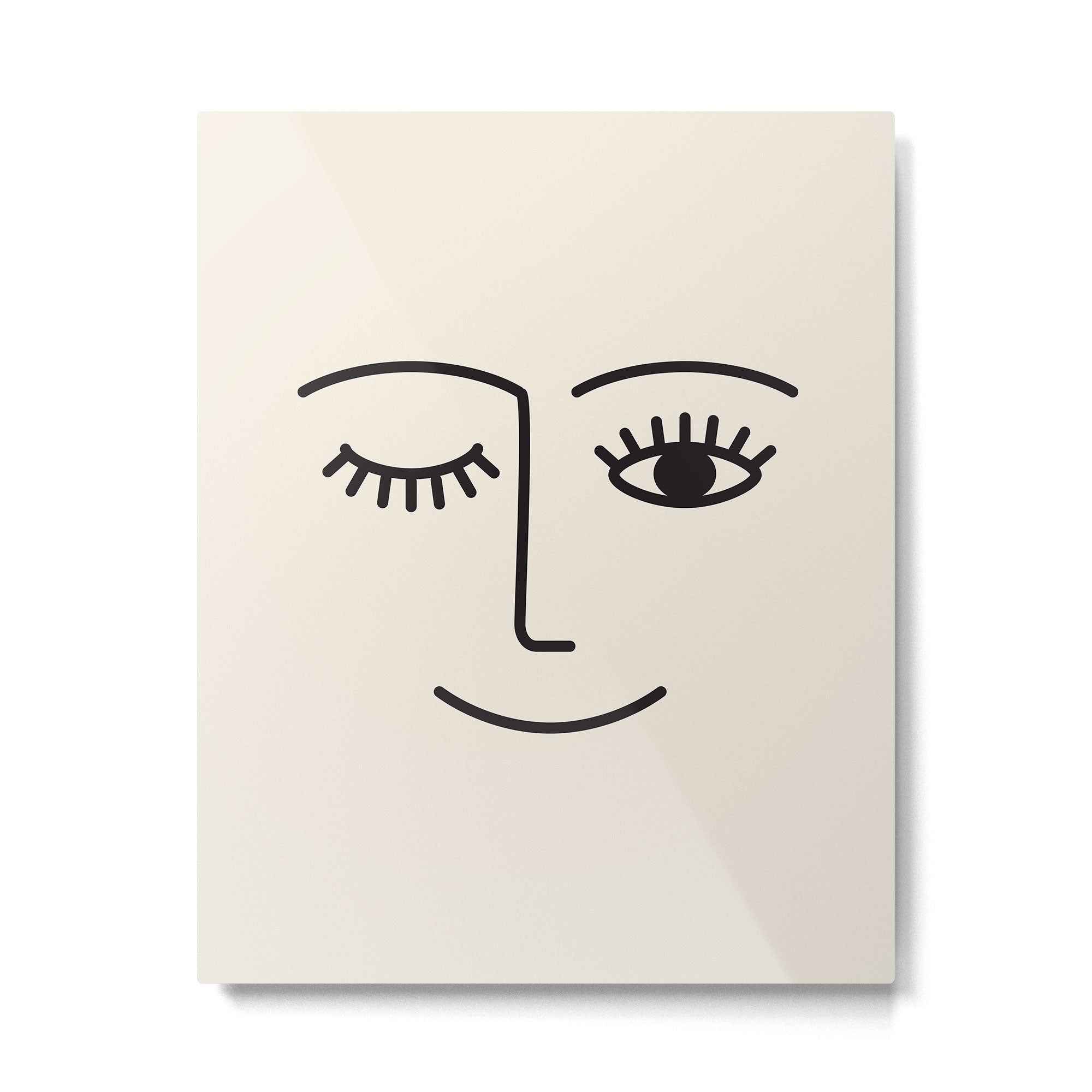 Wink (Off White) Metal Print Gallery Image 6