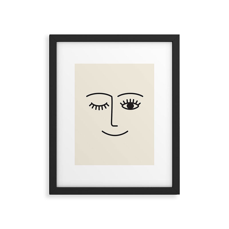 Wink (Off White) Framed Art Print Gallery Image 4