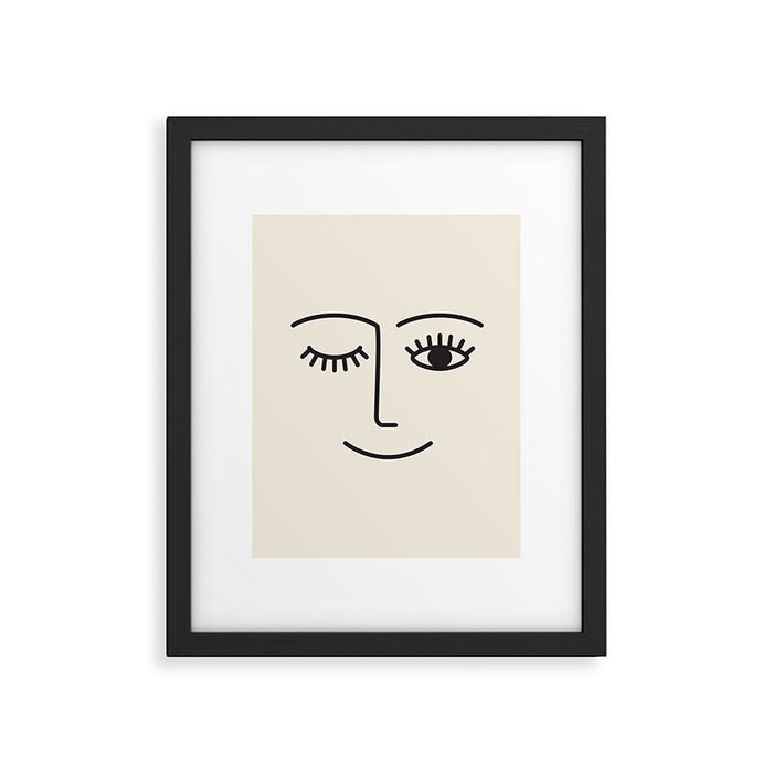 Wink (Off White) Framed Art Print Gallery Image 1