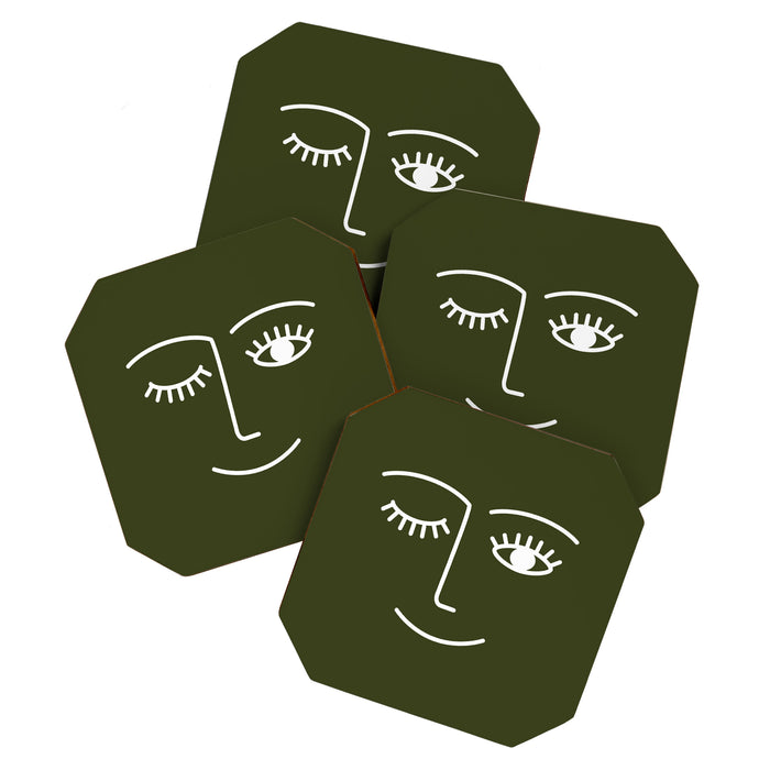 Wink (Olive Green) Coaster Gallery Image 1