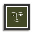 Wink (Olive Green) Framed Art Print Gallery Image 1