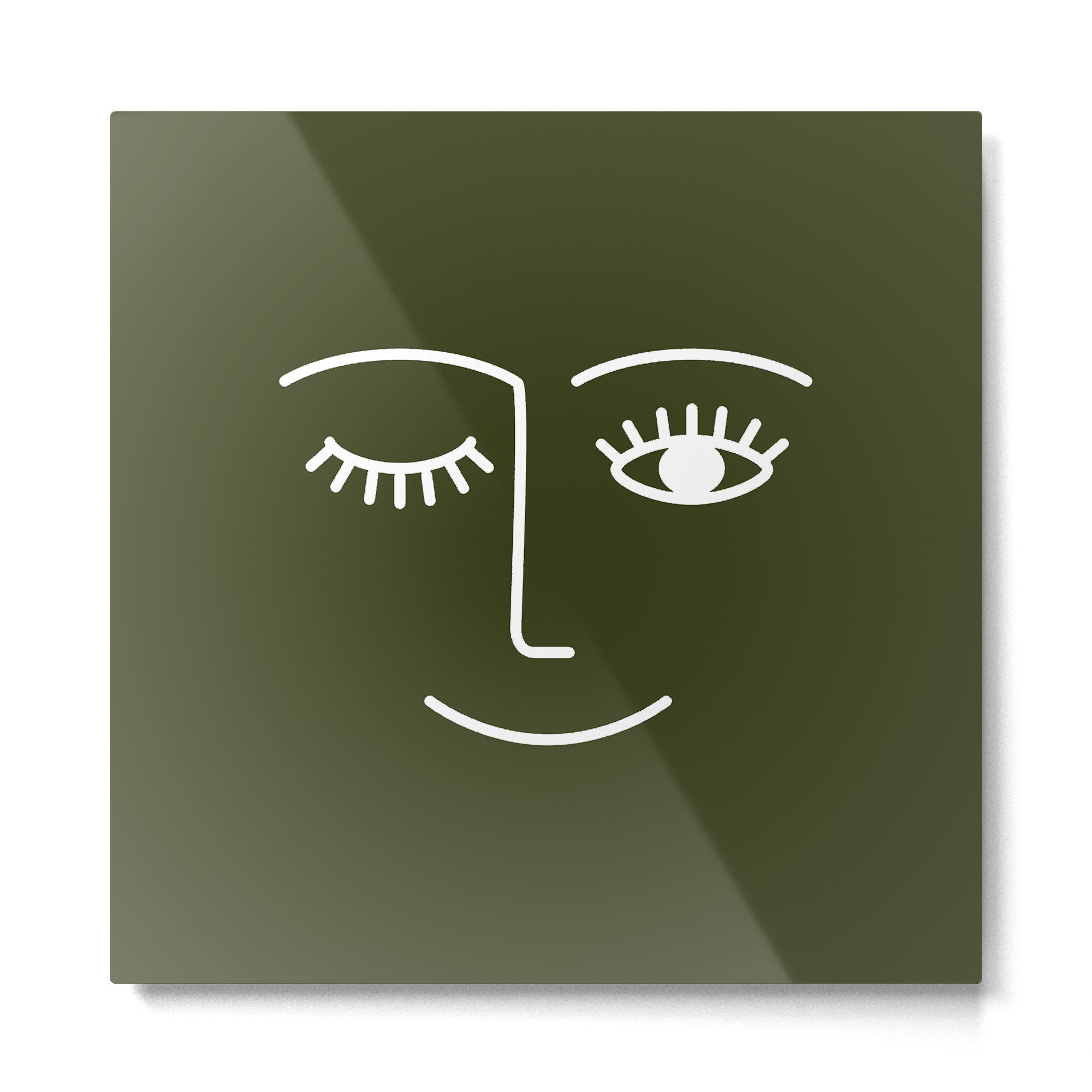 Wink (Olive Green) Metal Print Gallery Image 2