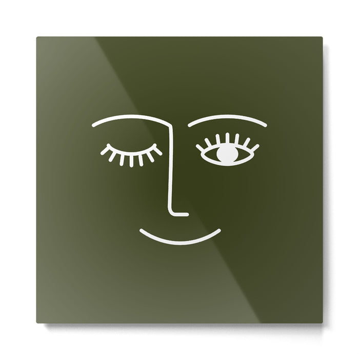 Wink (Olive Green) Metal Print Gallery Image 1