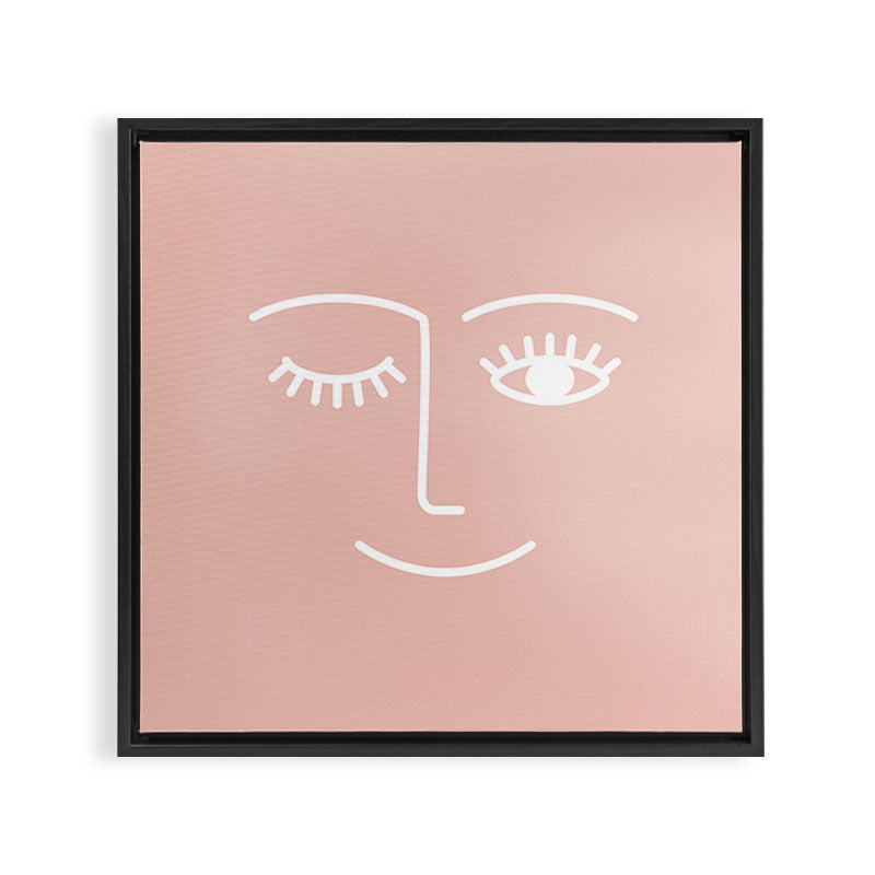 Wink (Pink) Framed Canvas Print Gallery Image 3