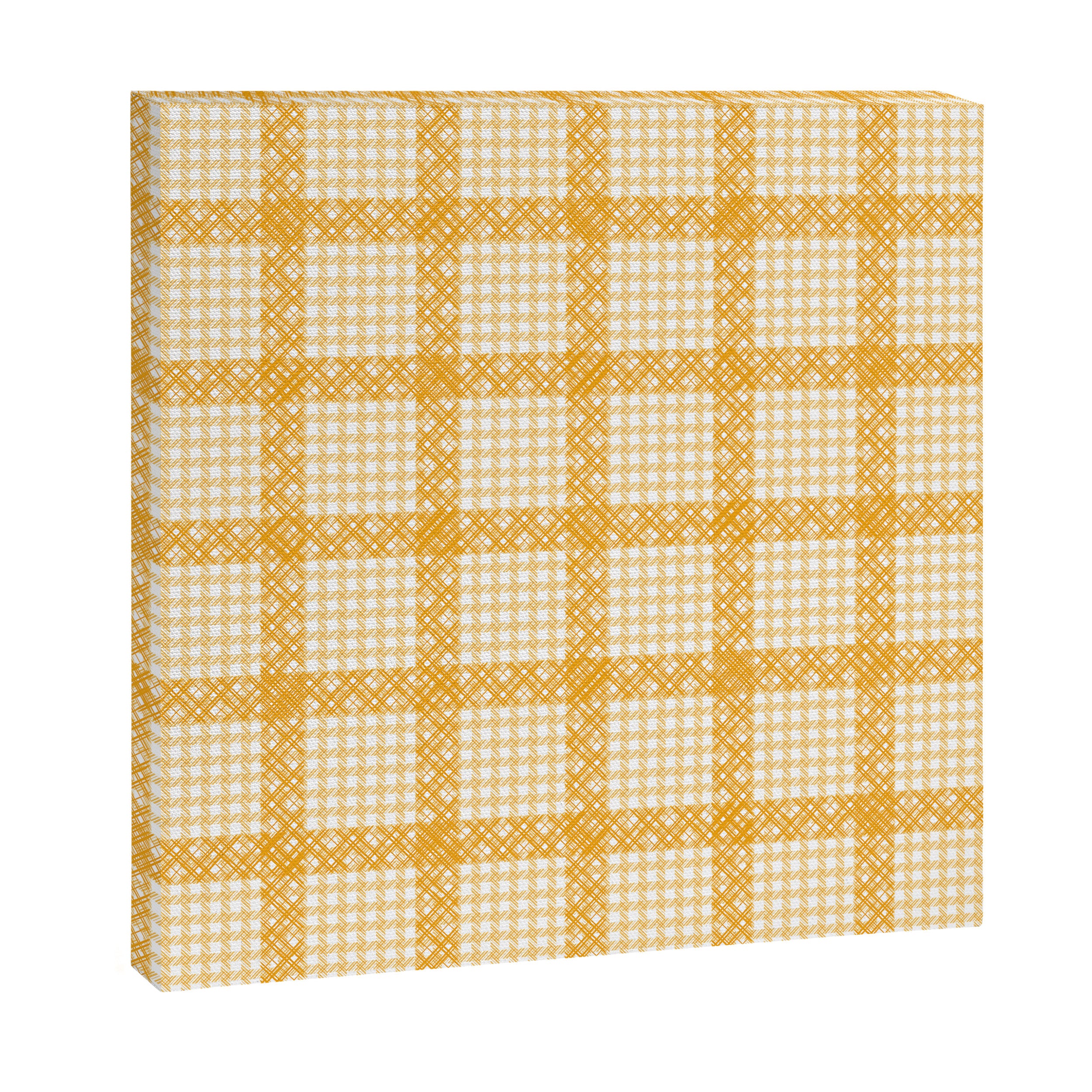 Woven Checkerboard (Yellow) Canvas Print Gallery Image 3