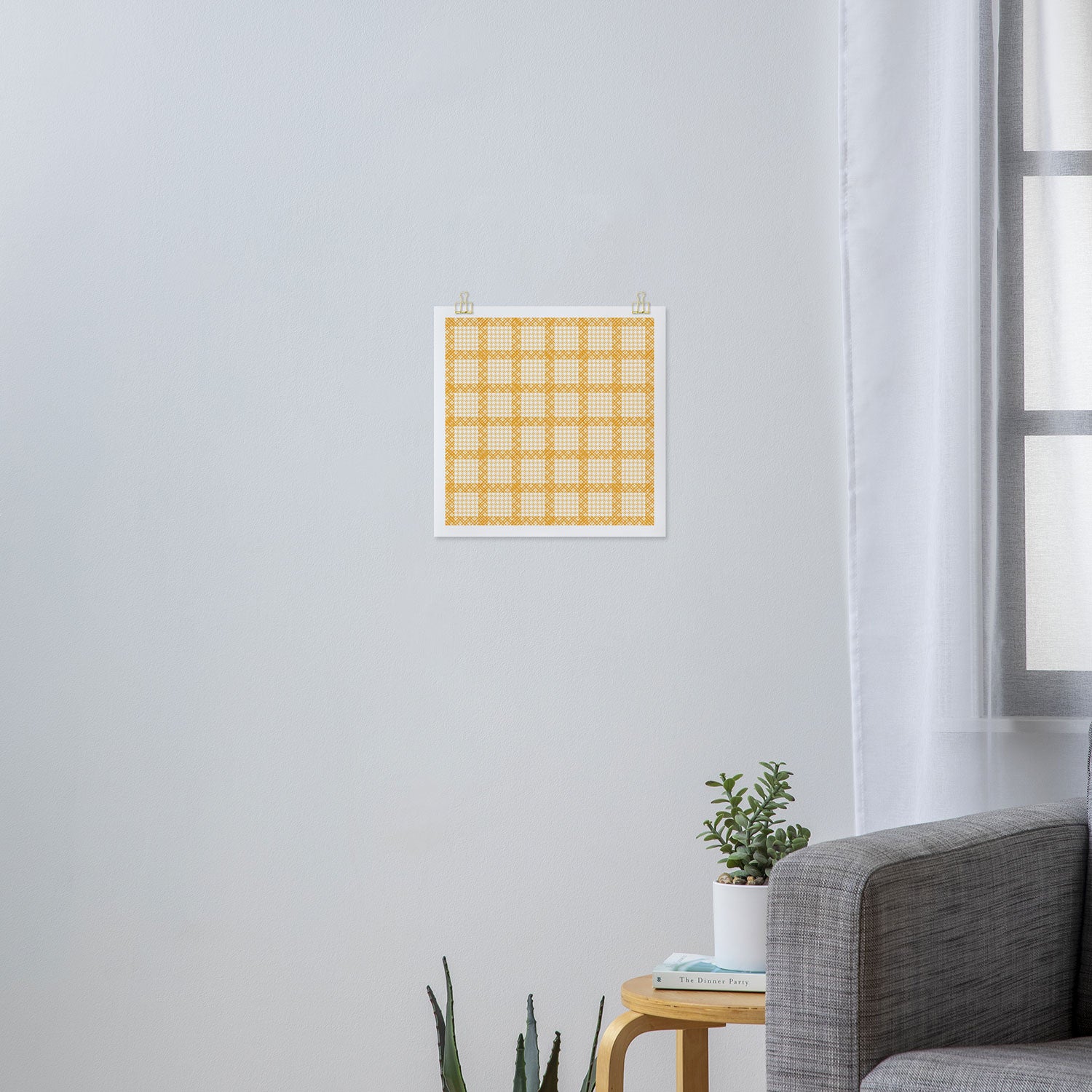 Woven Checkerboard (Yellow) Art Print Gallery Image 3