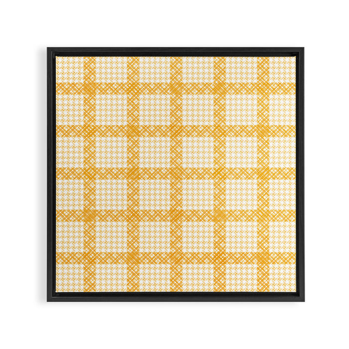 Woven Checkerboard (Yellow) Framed Canvas Print Gallery Image 1