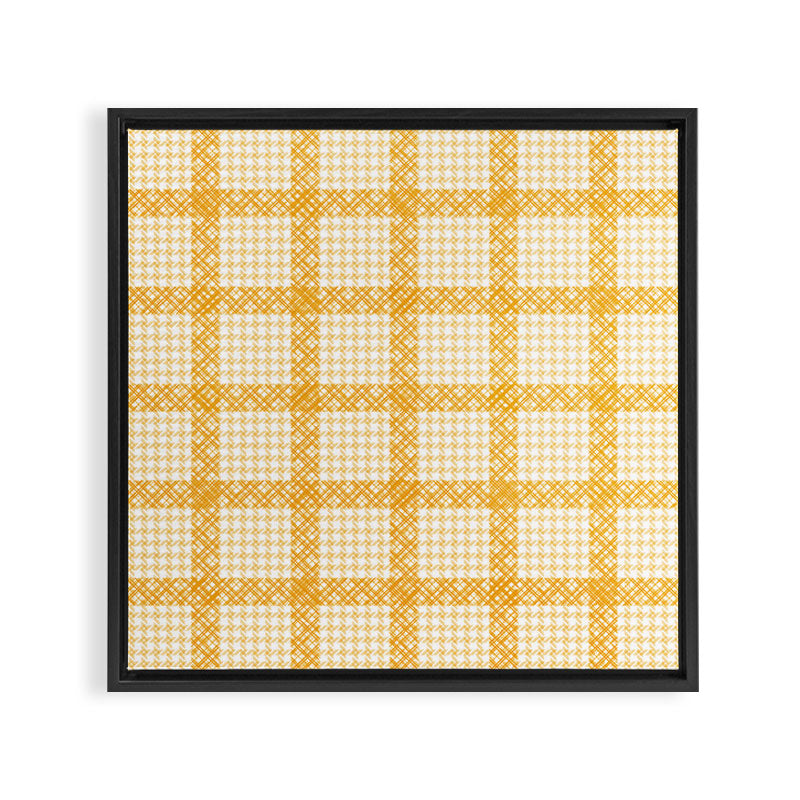 Woven Checkerboard (Yellow) Framed Canvas Print Gallery Image 3