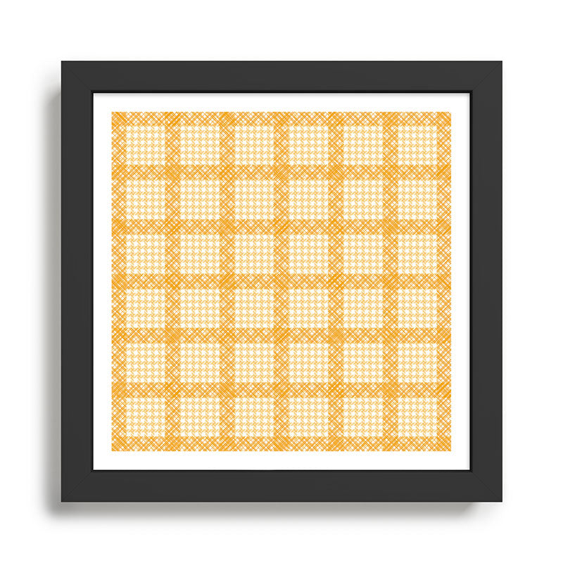 Woven Checkerboard (Yellow) Framed Art Print Gallery Image 1