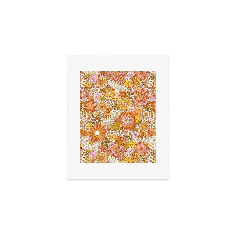 70s Floral Pattern Art Print Gallery Image 1