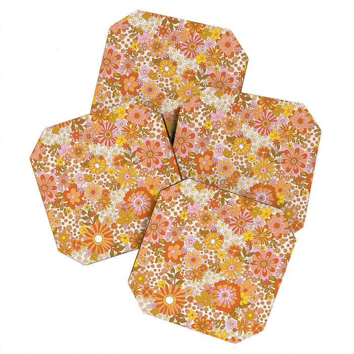 70s Floral Pattern Coaster Gallery Image 1