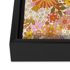 70s Floral Pattern Framed Canvas Print Gallery Image 3
