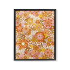70s Floral Pattern Framed Canvas Print Gallery Image 6