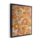 70s Floral Pattern Framed Canvas Print Gallery Image 2