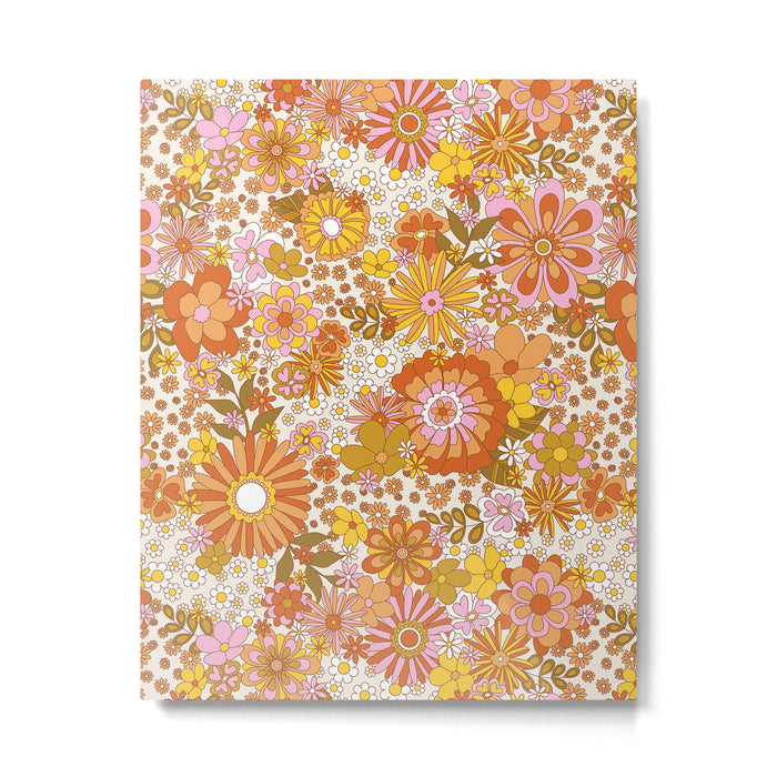 70s Floral Pattern Metal Print Gallery Image 1