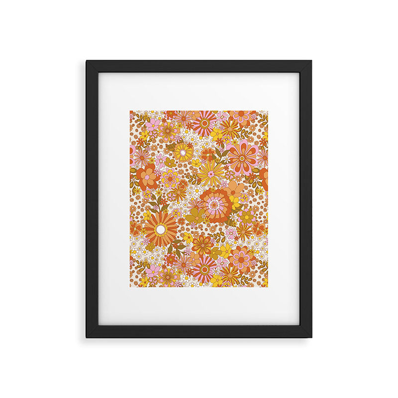 70s Floral Pattern Framed Art Print Gallery Image 5