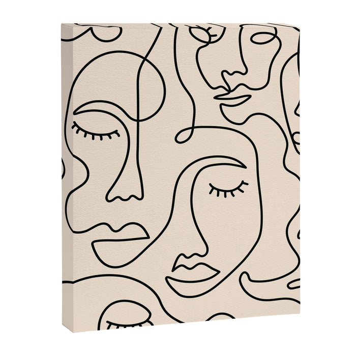 Abstract Single Line Face  Canvas Print Gallery Image 1