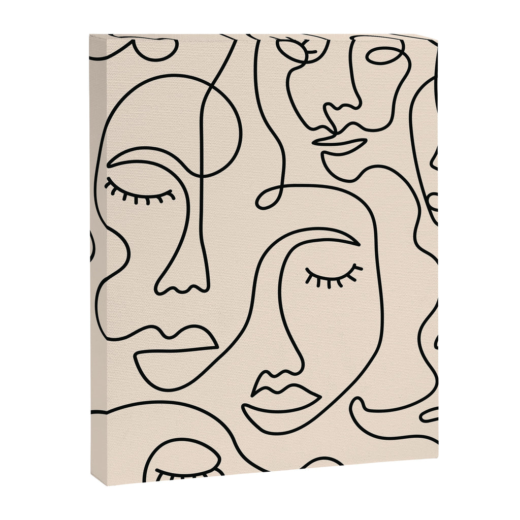 Abstract Single Line Face  Canvas Print Gallery Image 6