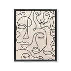 Abstract Single Line Face  Framed Canvas Print Gallery Image 6
