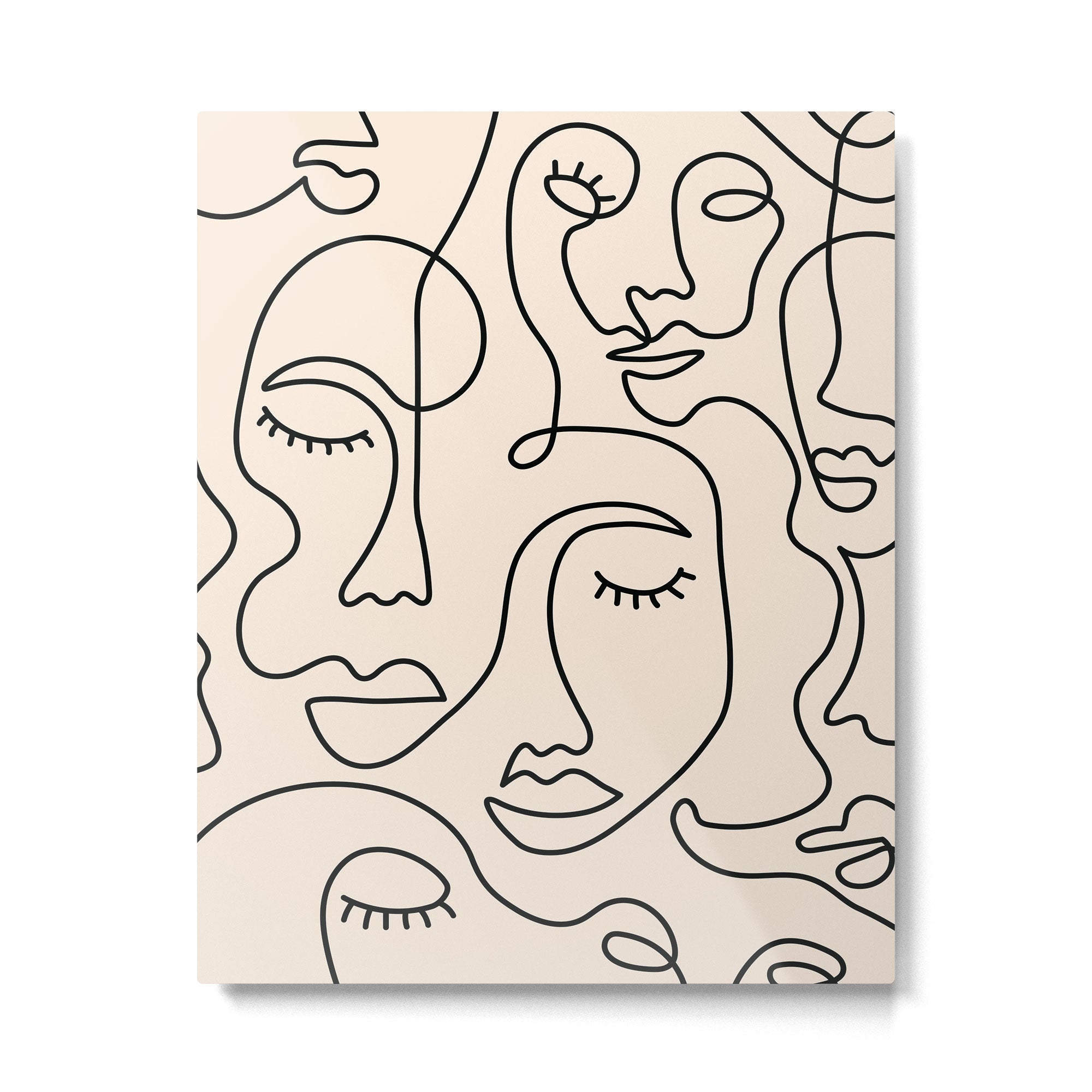 Abstract Single Line Face  Metal Print Gallery Image 4