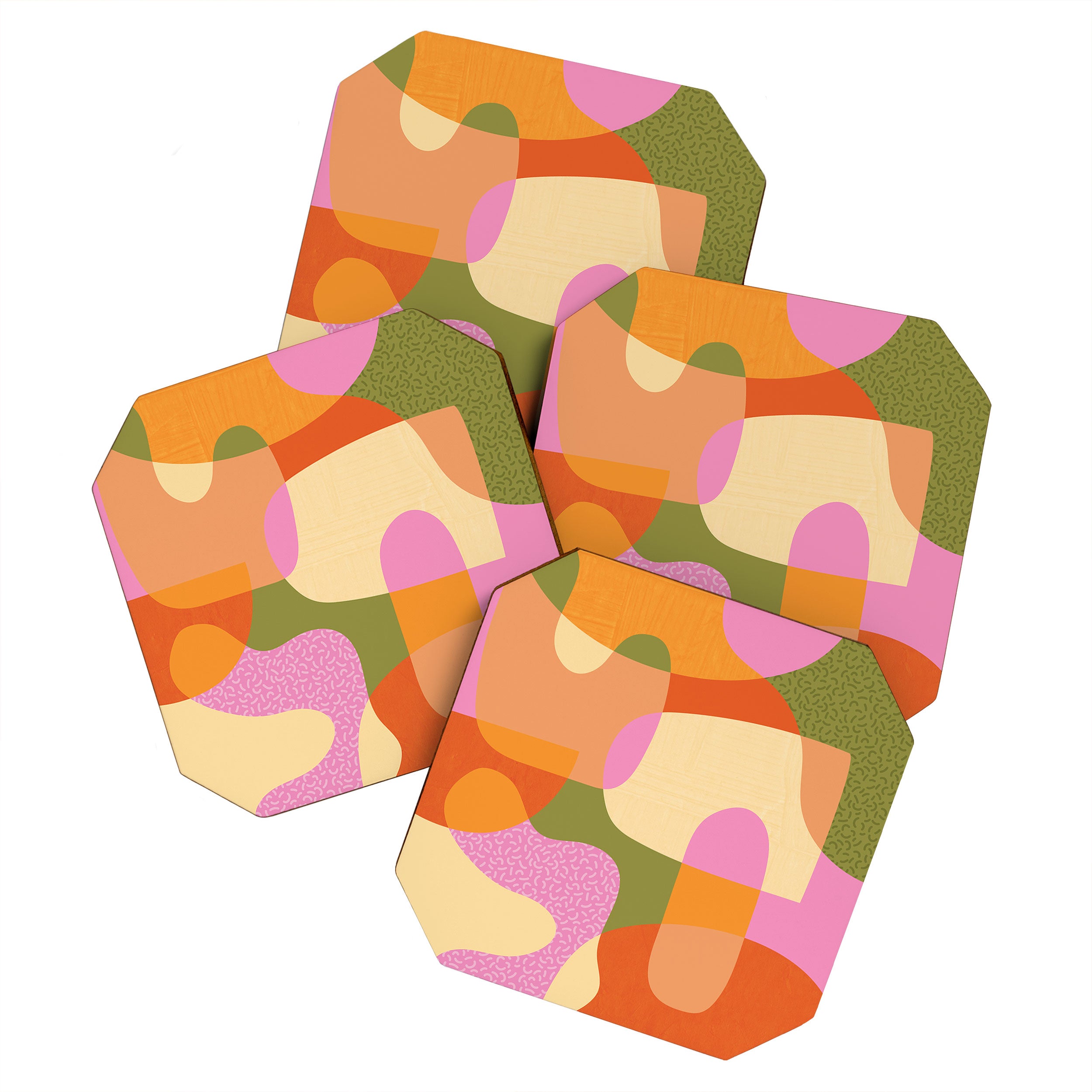 Bright Color Block Shapes Coaster Gallery Image 1