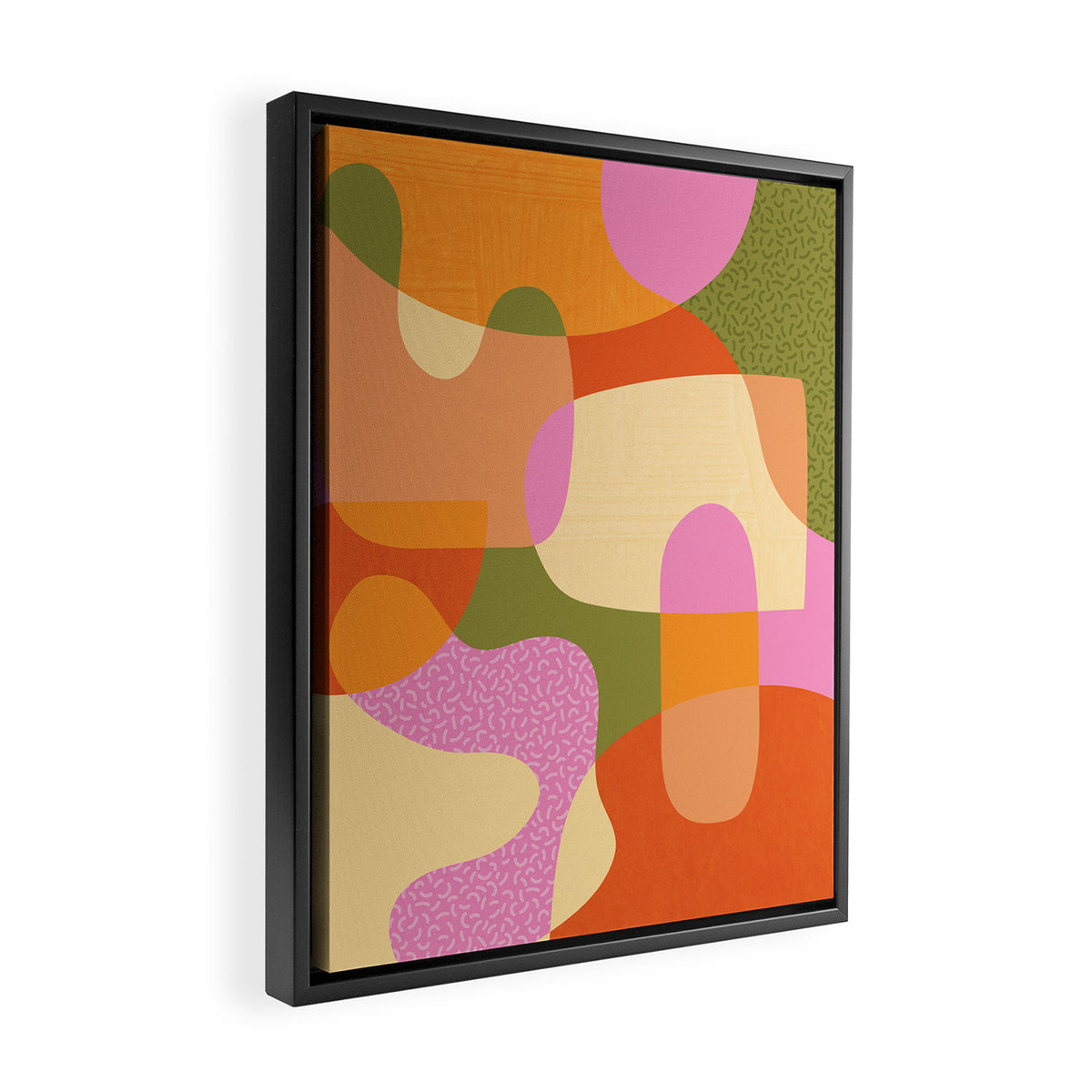 Bright Color Block Shapes Framed Canvas Print Gallery Image 2
