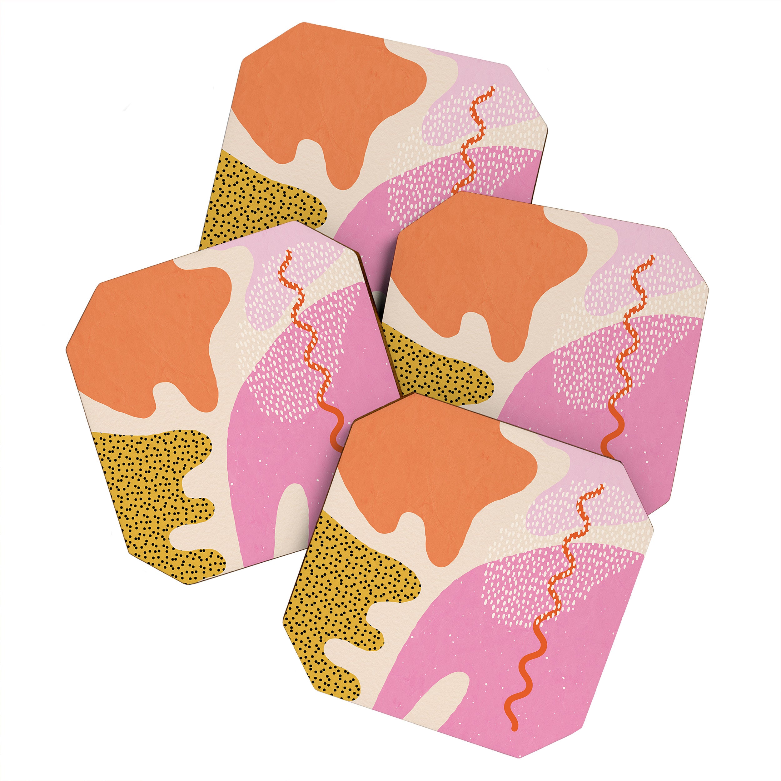 Bright Splotchy Shapes Coaster Gallery Image 1