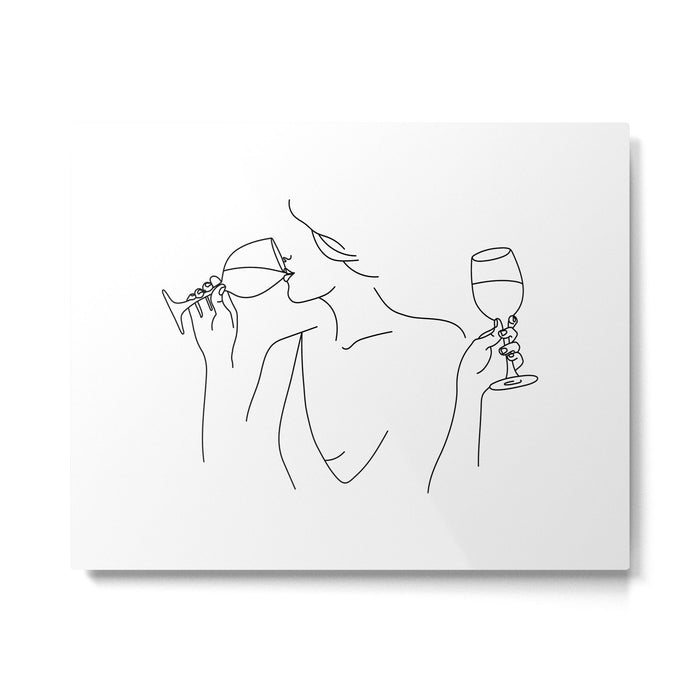 Double Fisting Wine Metal Print Gallery Image 1