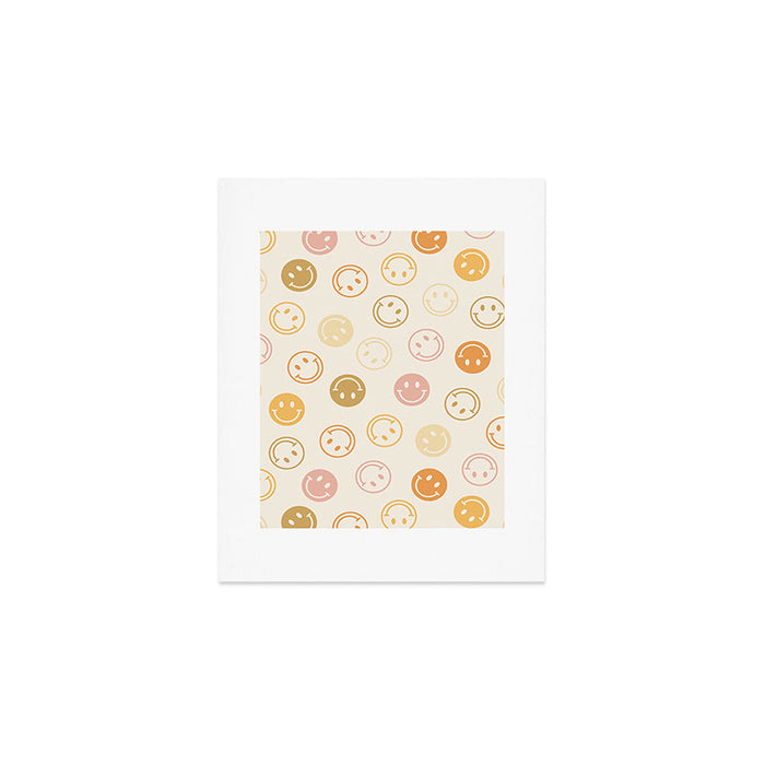 Neutral Smiley Face Pattern Art Print Gallery Image 1