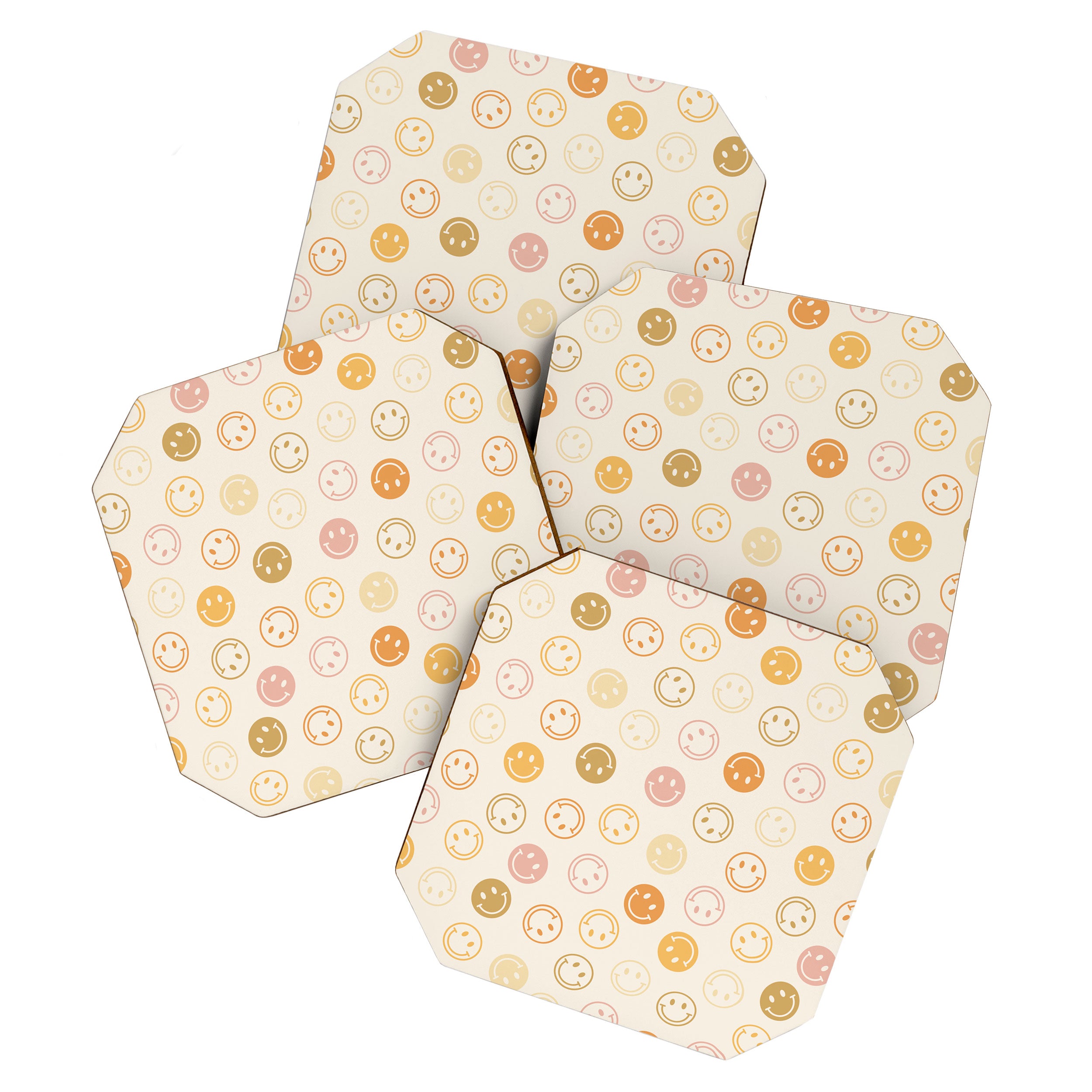 Neutral Smiley Face Pattern Coaster Gallery Image 1