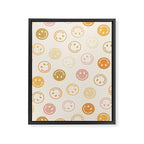 Neutral Smiley Face Pattern Framed Canvas Print Gallery Image 6