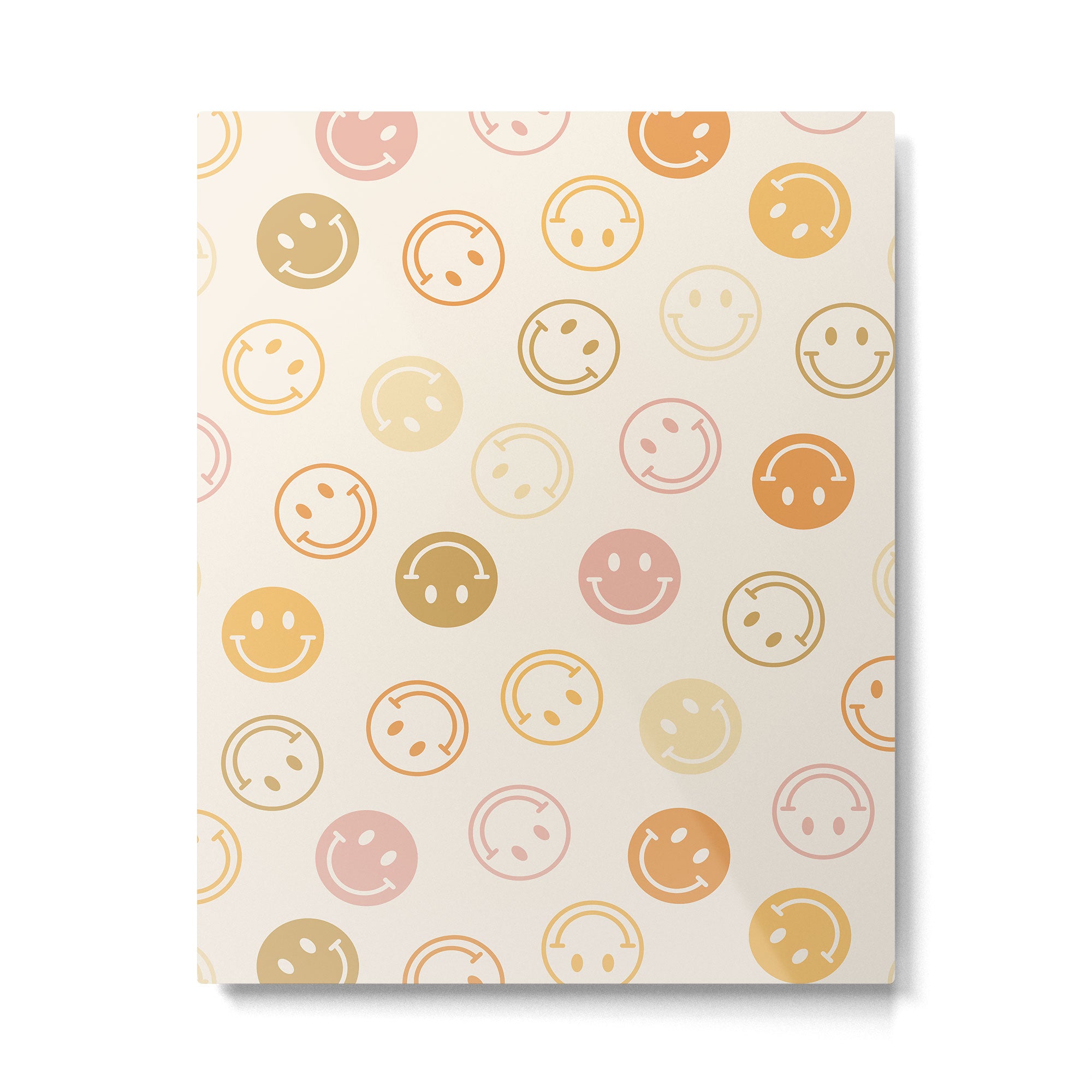 Neutral Smiley Face Pattern Metal Print Gallery Image 4