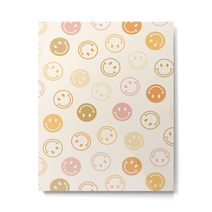 Neutral Smiley Face Pattern Metal Print Gallery Image 1
