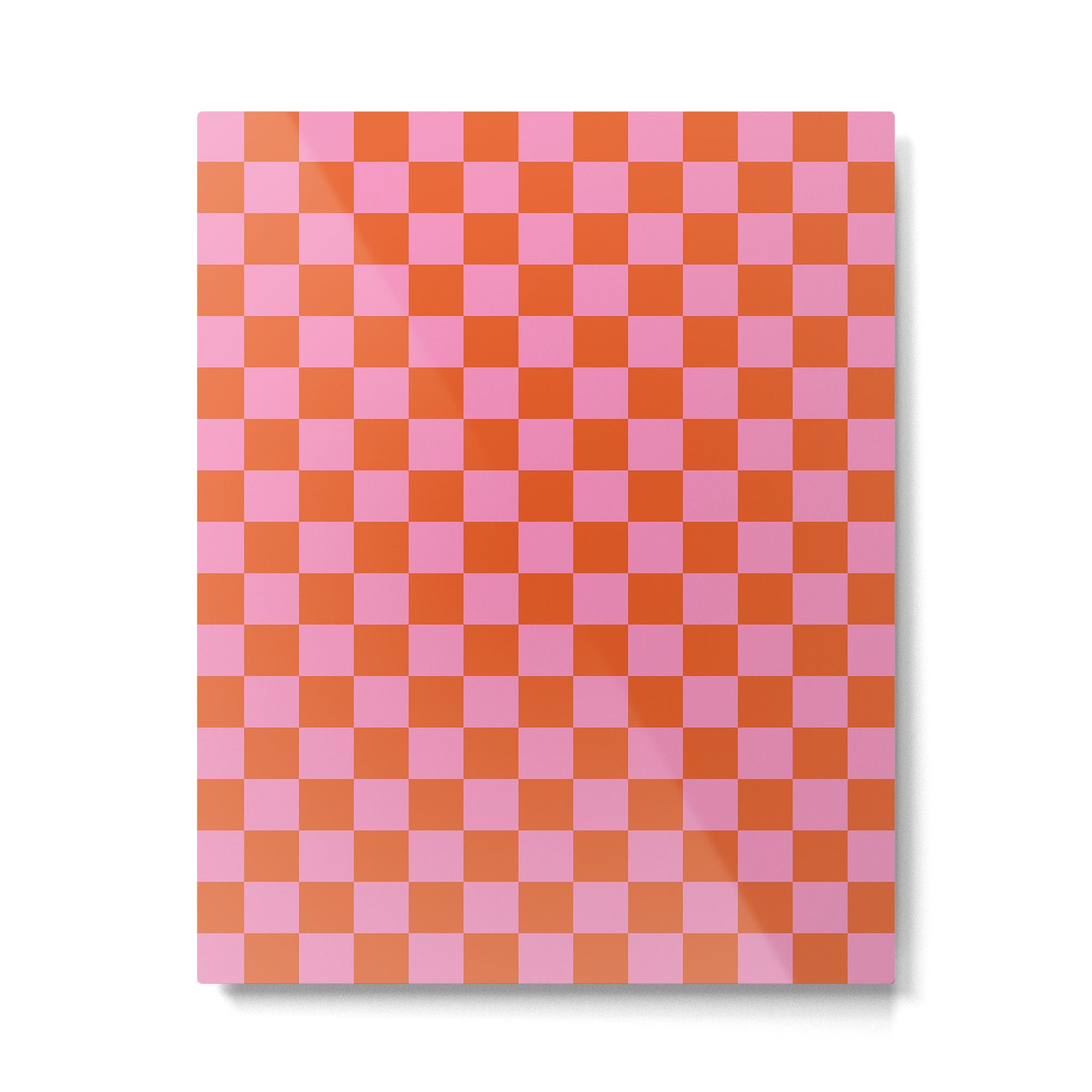 Pink Checker Pattern Metal Print Gallery Image 4