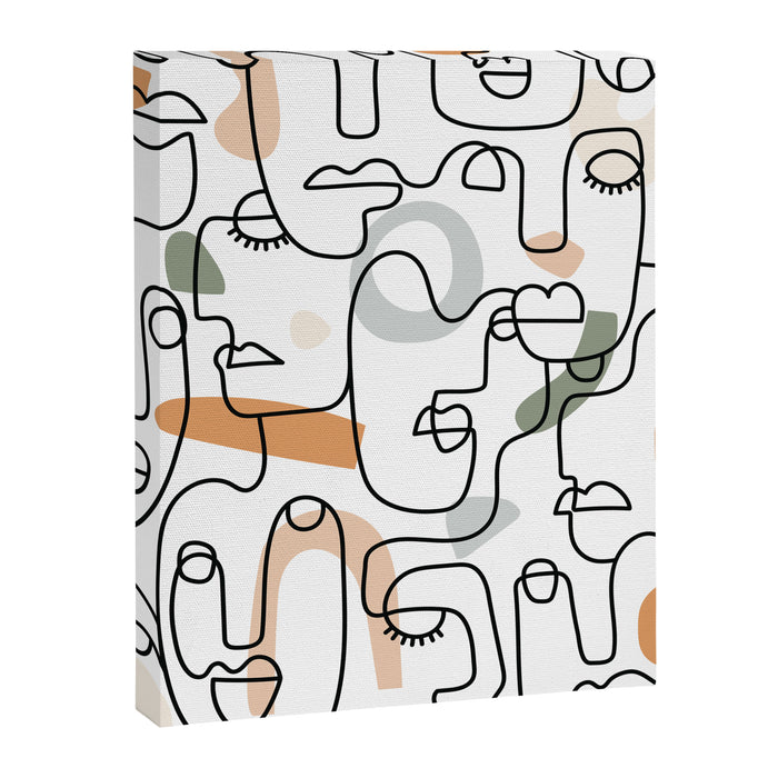 Single Line Faces Canvas Print Gallery Image 1