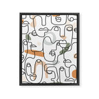Single Line Faces Framed Canvas Print Gallery Image 6