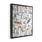 Single Line Faces Framed Canvas Print Gallery Image 2