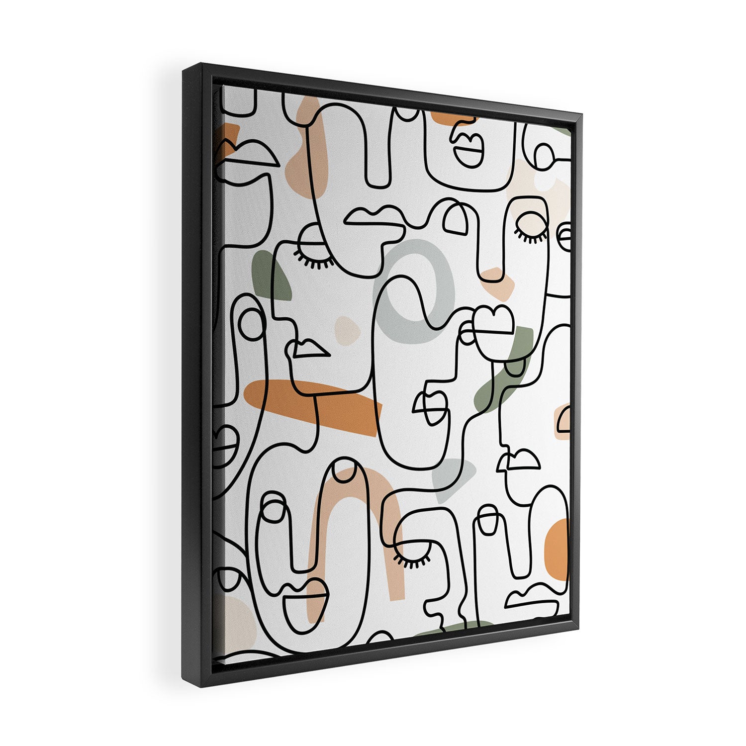Single Line Faces Framed Canvas Print Gallery Image 2