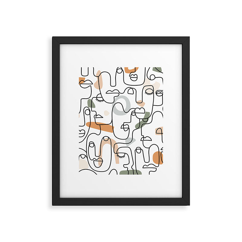 Single Line Faces Framed Art Print Gallery Image 5