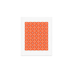 Bold Orange Floral Repeat Pattern Art Print Gallery Image 1